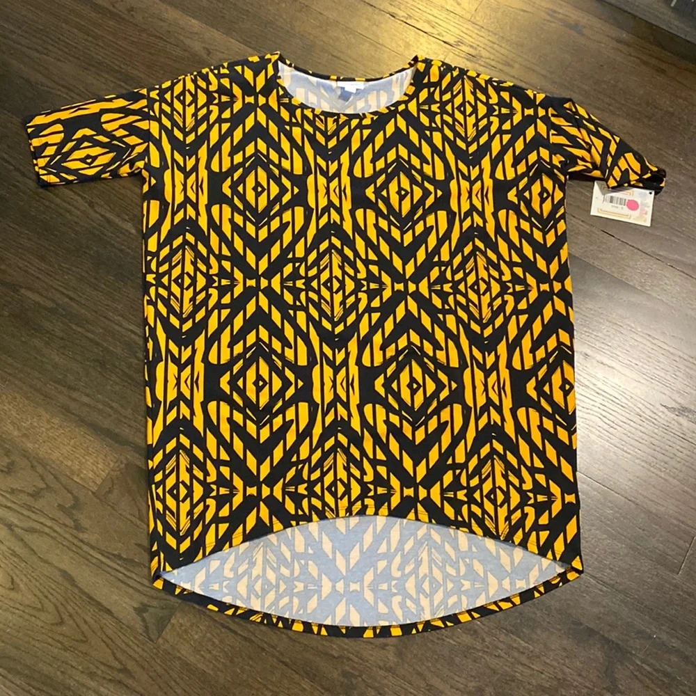 Lularoe Irma Geometric Orange Black New NWT Small S Shirt Tunic
